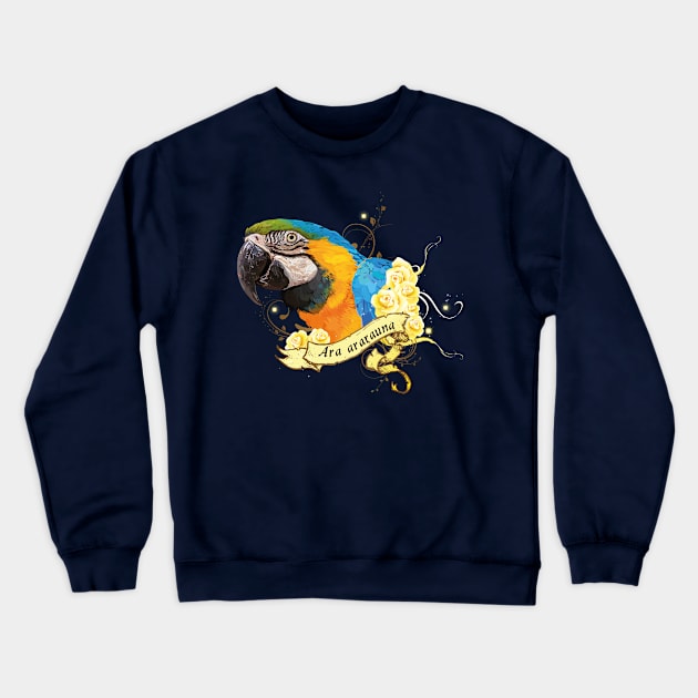 blue-yellow macaw Crewneck Sweatshirt by obscurite